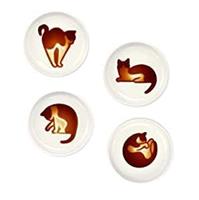 BigNoseDeer Ceramics Sauce Dish Cat Relief Seasoning Dish Small 4)
