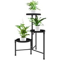 JOENCOST Tier Foldable Plant Stand Indoor Outdoor, 6 Large (Black)