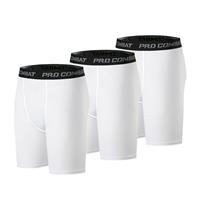 HYCOPROT Men's Compression Shorts Sports Underwear Spandex (White,