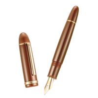 Jinhao Coffee Acrylic Fountain Pen Trim, Fine X159 Gold Large #8 Extra