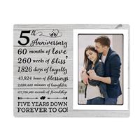 Anniversary Wedding Gifts for Her Him - 5th 5th 5 4x6 Inches