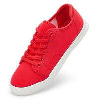 Wryweir Womens Casual Flat Shoes Low-Top Comfortable Sneaker,3.5 Red