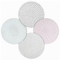 fanquare Christmas Placemats, Washable Round Weave Braided 30cm, White