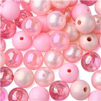DanLingJewelry Smooth Acrylic Round Beads Ball 100Pcs 15mm Pink Making