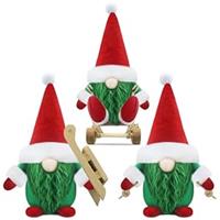 Gehydy Set of Christmas Gonk Decorations Mini Gnome Plush 3 Xmas Red