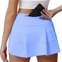 Husnainna High Waisted Pleated Tennis Skirt 018BZQ-Wisteria Purple/f12