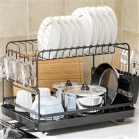 Compact Dish Drying Rack - Dish Drainer with Drip Tray, KINGRACK 270