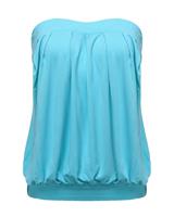 ZANZEA Women's Casual Summer Slim Strapless Pleated Ruched Sexy blue 4