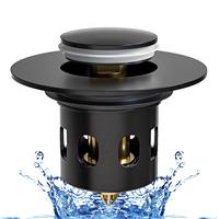 Sink Plug, Sink Strainer Spring Core Pop Up Drain Kitchen,Brass Black