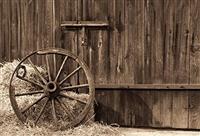 Renaiss Vintage Western Wooden Barn Backdrop Haystack Hay Bales 7x5ft