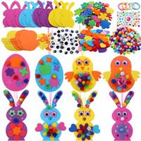 SKYLETY Pieces Easter Crafts Easter Foam Stickers Set Easter Egg 588