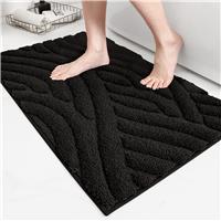 COLOR&GEOMETRY Absorbent Bath Mat Non-slip 40x60cm, Bathmat(Black)