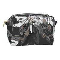 3 x Gisela Graham Black/Metallic Floral Jacquard Cosmetic Pouch