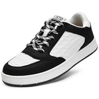 STQ Trainers for Women Fashion Sneakers Lace Up Walking Black White 4