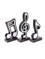 SEINHIJO Music Note Decor Gifts Musical Figurine 3pcs Black 29cm