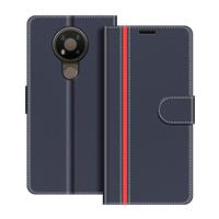 COODIO Phone Case For Nokia Magnetic Flip Leather 3.4, 3.4 Blue/Red