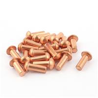 sourcingmap Pcs Dia. L Shank Copper Round Head Solid 20 1/4" 5/8"