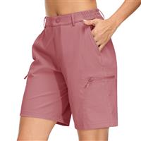 KEFITEVD Ladies Outdoor Casual Shorts Lightweight Hiking Pink,2XL