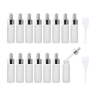Enslz Mini Empty Frosted Essential Oil Dropper 15pcs 5ml Glass (5ml,