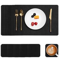 Myir JUN Placemats and Coasters Set of Place Mats Dual Sided 6, Faux