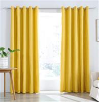 Super Soft Light Chenille Lined Eyelet Curtains Ochre Yellow, 2 90x54