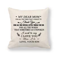 My Dear Mom I Love You Throw Pillow Cover - Mom Mum Birthday 18 x 18