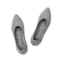 Womens Pointed Toe Ballet Flat Knit Dress Shoes Low Wedge Flat Shoes