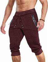 TACVASEN Mens Long Shorts Three Quarter Length Trousers Red,38