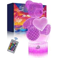 Nice Dream Bear Night Light for Kids, Night Lamp, Colors 3D 16