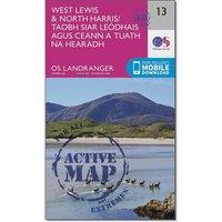 Landranger Active 13 West Lewis & North Harris Map With Digital Version, Pink