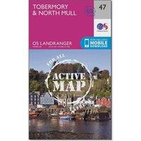 Landranger Active 47 Tobermory & North Mull Map With Digital Version, Pink