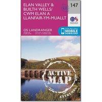 Landranger Active 147 Elan Valley & Builth Wells Map With Digital Version, Pink