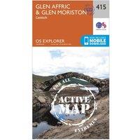 Explorer Active 415 Glen Affric & Glen Moriston Map With Digital Version, Orange