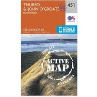 Explorer Active 451 Thurso & John o'Grates Map With Digital Version, Orange