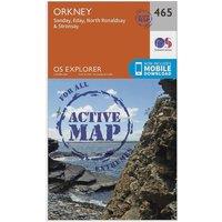 Explorer Active 465 Orkney - Sanday, Eday, North Ronaldsay & Stronsay Map With Digital Version, Orange