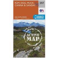 Explorer Active 397 Rum, Eigg, Muck, Canna & Sanday Map With Digital Version, Orange