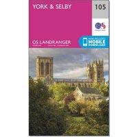 Landranger 105 York & Selby Map With Digital Version, Pink