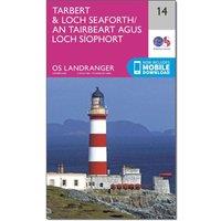 Landranger 14 Tarbert & Loch Seaforth Map, Pink