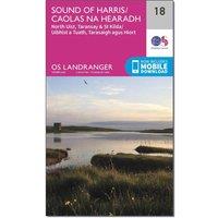 Landranger 18 Sound of Harris, North Uist, Taransay & St Kilda Map With Digital Version, Pink