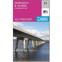 Landranger 21 Dornoch & Alness, Invergordon & Tain Map With Digital Version, Pink