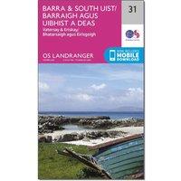 Landranger 31 Barra & South Uist, Vatersay & Eriskay Map With Digital Version, Pink