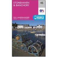 Landranger 45 Stonehaven & Banchory Map With Digital Version, Pink