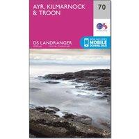 Landranger 70 Ayr, Kilmarnock & Troon Map With Digital Version, Pink