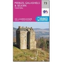 Landranger 73 Peebles, Galashiels & Selkirk, Tweed Valley Map With Digital Version, Pink
