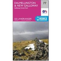 Landranger 77 Dalmellington & New Galloway, Galloway Forest Park Map With Digital Version, Pink