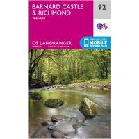 Landranger 92 Barnard Castle And Surrounding Area Map With Digital Version, Pink
