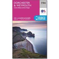 Landranger 194 Dorchester & Weymouth, Cerne Abbas & Bere Regis Map With Digital Version, Pink