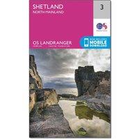 Landranger 3 Shetland North Mainland Map With Digital Version, Pink