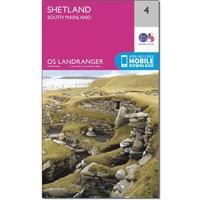 Landranger 4 Shetland South Mainland Map With Digital Version, Pink