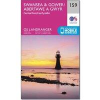 Landranger 159 Swansea & Gower, Carmarthen Map With Digital Version, Pink